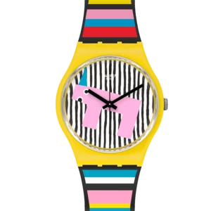 Reloj Swatch amarillo y multicolor Necessary Focus GZ341
