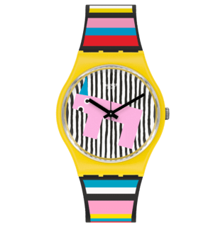 Reloj Swatch amarillo y multicolor Necessary Focus GZ341