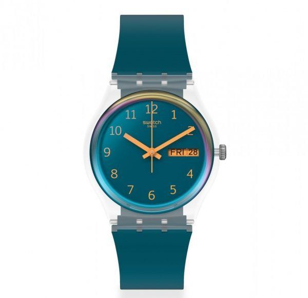 Reloj Swatch azul petroleo blue away ge721