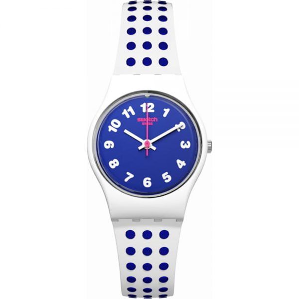 Reloj Swatch blanco puntos azules bluedots lw159