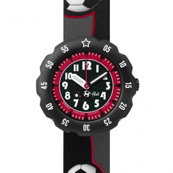 Reloj Swatch flik flak negro balones de futbol FPSP010