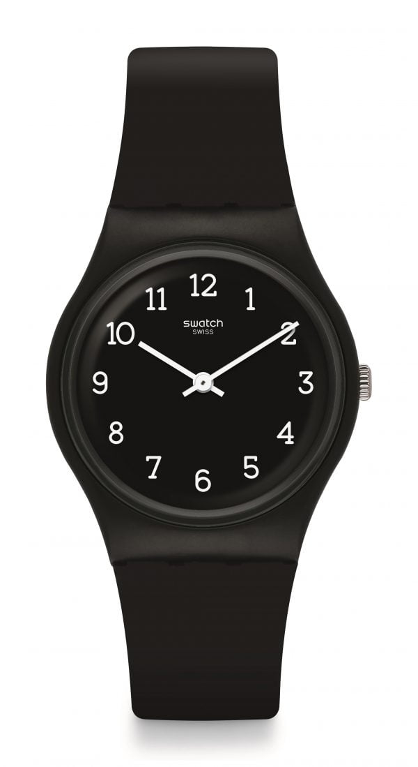 Reloj Swatch negro numeros blancos BLACKWAY GB301