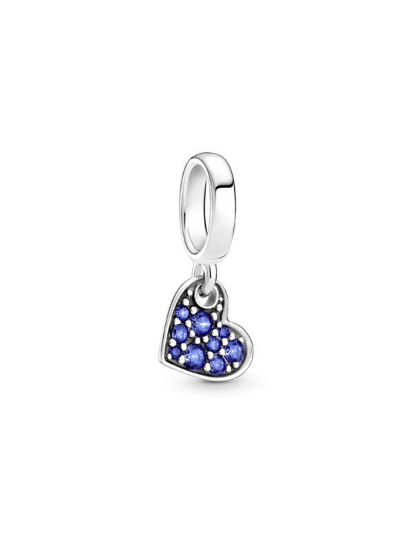 Charm Pandora estelar plata colgante corazon con circonitas azules 799404C01