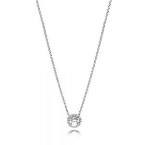 Collar plata Pandora roseton circonita clasico 396240CZ-45