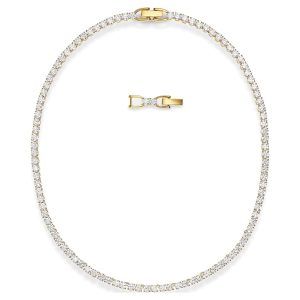 Collar Swarovski tenis deluxe en tono oro con cristales blancos 5511545