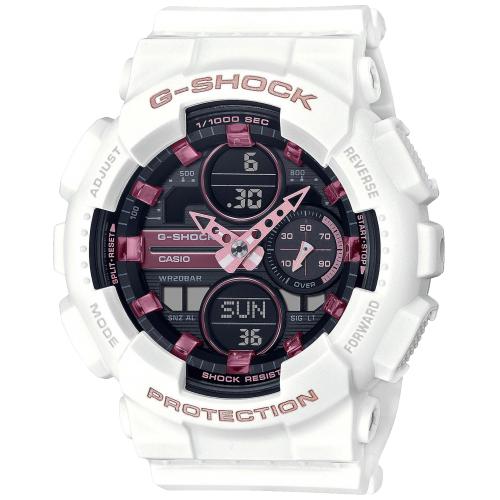 Reloj Casio G-Shock Women blanco indices rosas GMA-S140M-7AER