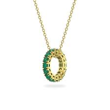 Colgante Exalta dorado cristal verde Swarovski 5644038